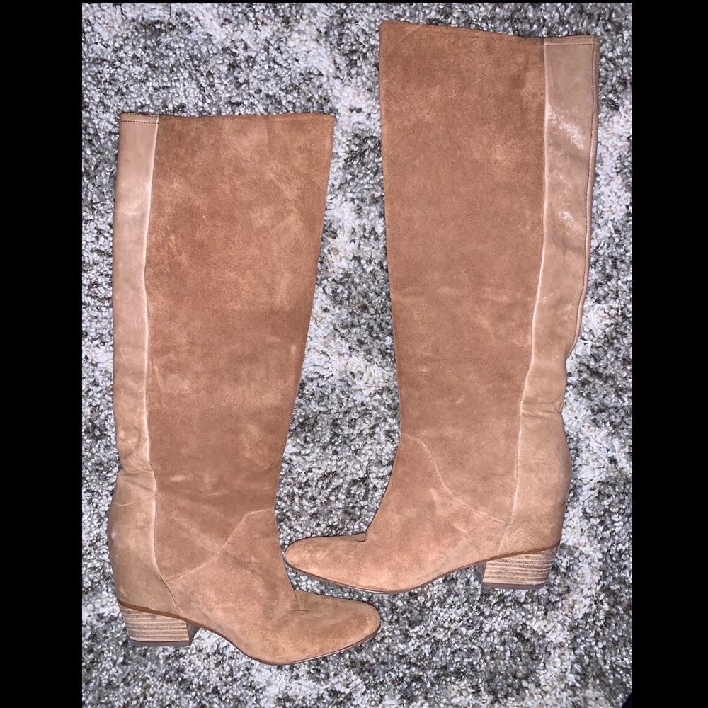 Gianni Bini Tan Suede and Leather Boots - Picture 2 of 7